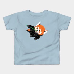 Artwork showing a Red Panda eating Bamboo I Kids T-Shirt